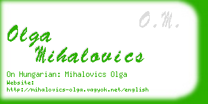 olga mihalovics business card